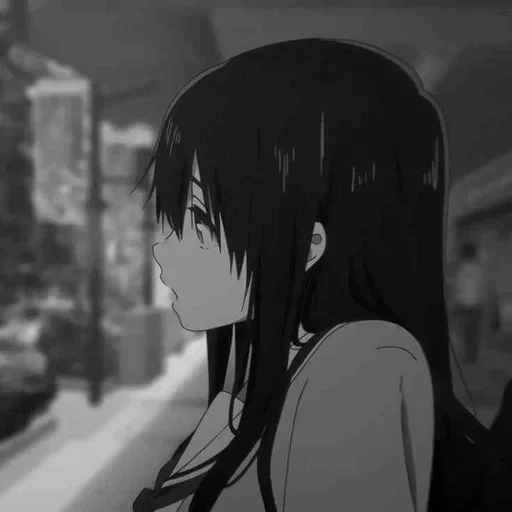 picture, anime art, anime girl, sad anime, the anime is beautiful