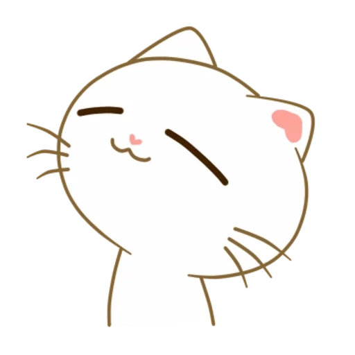 кошка, кот каваи, кавайный котик, анимированные японские смайлы, кавайные котики прозрачном фоне