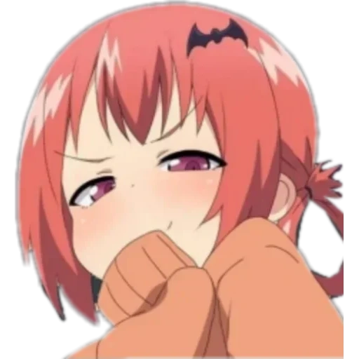 satania, anime girls, anime characters, satania kurumizava, anime gabriel satanias crying