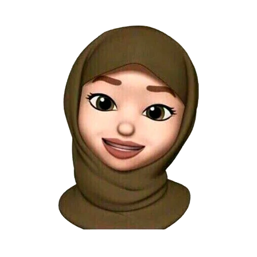 emoji hijabe, memoji hijabe, emoji muslim, animoji muslim, lächelt emoji hijab