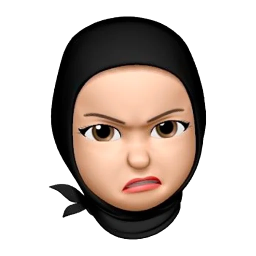emoji, mémoji, animoji, dessin animé de hijab, fille emoji