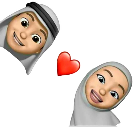 emoji, jeune femme, arabe emoji, emoji est doux, dessin animé de hijab