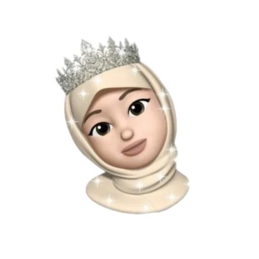 memoji, corona de hijab, gambar kartun, niña emoji, dibujos emoji