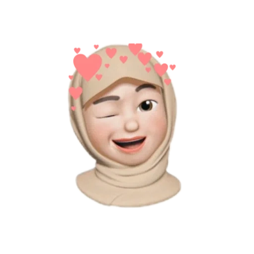 emoji, emoji, memoji, dibujos animados de hijab, niña emoji
