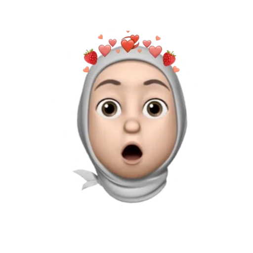 memoji, emoji carino, faccia sorridente, emoji hijab girl 3d, animoji memoji hijab