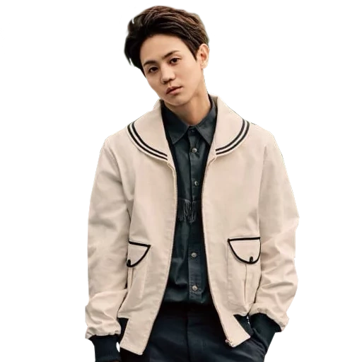 white jacket, fashionable jackets, light jacket, cotton jacket, korean casual clothing male