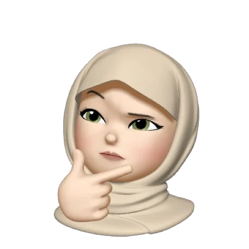 giovane donna, cartoon hijab, emoji alenka, memoji hijabe, memoji hijab cook