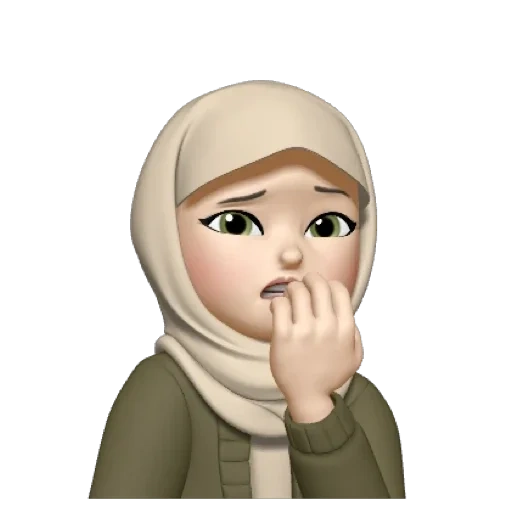 jeune femme, memoji hijabe, fille hijabe, emoji girl est un hijabe, fille au hijab drawing