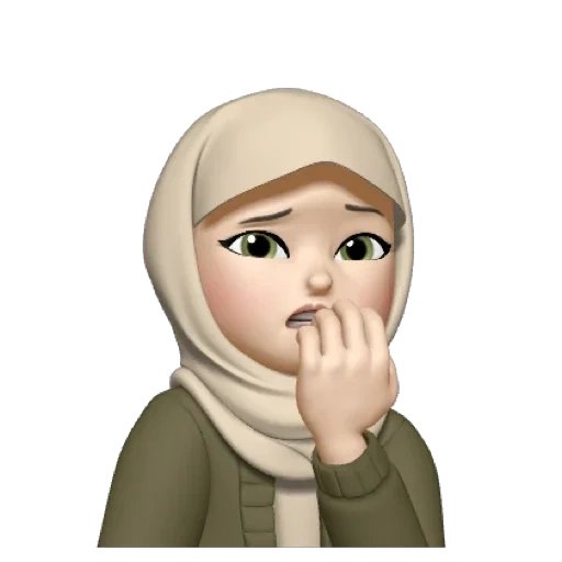 mujer joven, memoji hijabe, chica hijabe, emoji girl es una hijabe, chica al dibujo del hijab