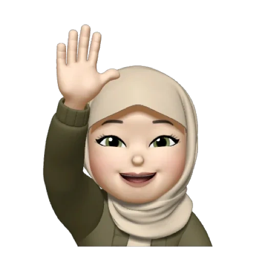 asiatique, mémoji, humain, dessin animé de hijab, dessins d'emoji