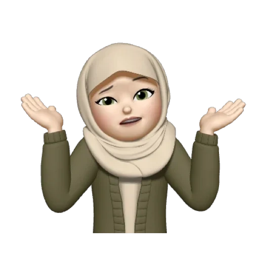 emoji, memoji, giovane donna, emoji arab, disegni di emoji