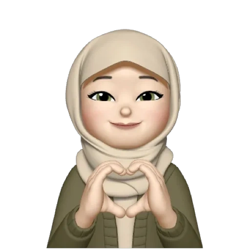 emoji, mujer joven, dibujos animados de hijab, dibujos de emoji, memoji hijabe