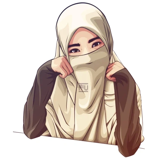 junge frau, muslim, muslimischer spitzname, mädchen hijaba kunst, muslimische hijabe
