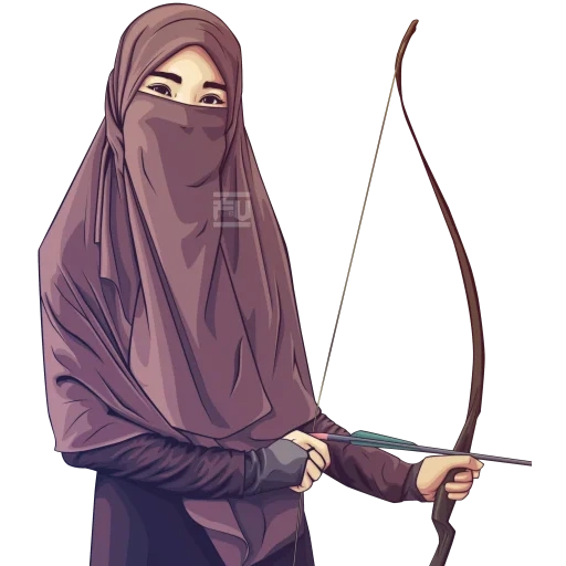 giovane donna, kakuza hijabe, hijab musulmano, hijab musulmano, anime nikab musulmano