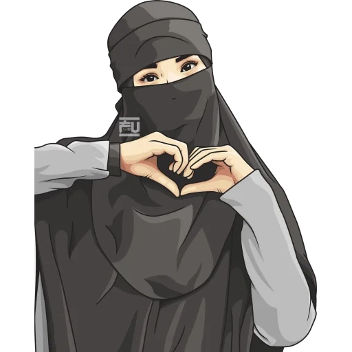 garota hijabe, hijab muçulmano, anime muçulmano nikab, garota hijaba art, anime girl hijabe