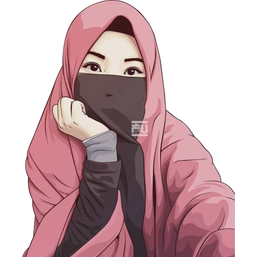 young woman, sholawat, settlemire, liyakun text arab, girl hijaba art