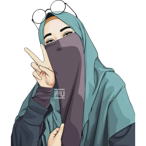hijab, nikab hijab, tomboy anime, muslimische zeichnung, anime nikab muslim