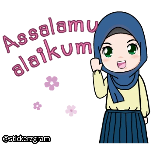 la ragazza, emoticon islam, emoticon girl hijab, subhanallah musulmano