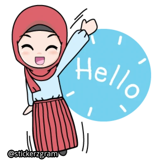 la ragazza, i musulmani, emoticon islam, emoticon girl hijab, subhanallah musulmano