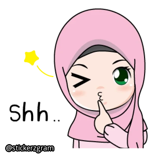 cappuccio e foulard, la ragazza, i musulmani, emoticon islam, emoticon girl hijab