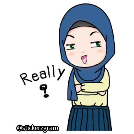 jeune femme, musulman, emoji islamique, emoji girl est un hijabe, dessins esquissant les filles hijabe