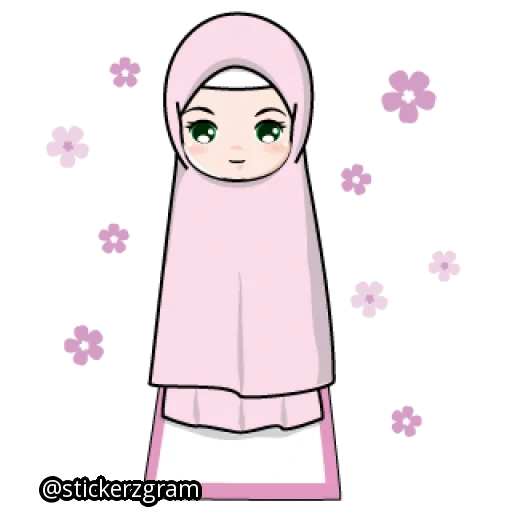 jilbab, wanita muda, muslim, status muslimah, gaun muslim emoji putih