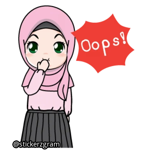 cappuccio e foulard, la ragazza, i musulmani, emoticon islam, emoticon girl hijab
