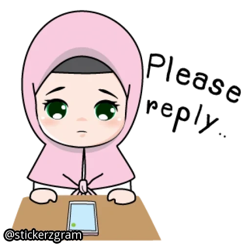 cappuccio e foulard, la ragazza, ragazza hijab, emoticon girl hijab, immagine islamica di kawai