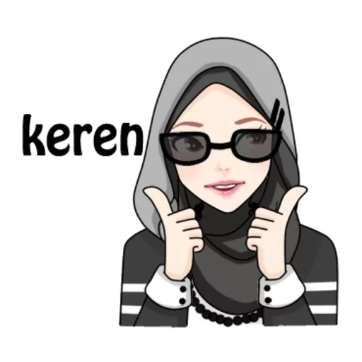 hijab, hijabers, islámico, musulmán, dibujos animados de hijab