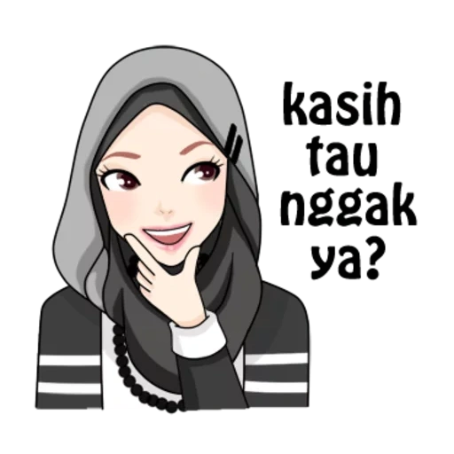 hijab, mujer joven, islámico, komik hijab, dibujos animados de hijab