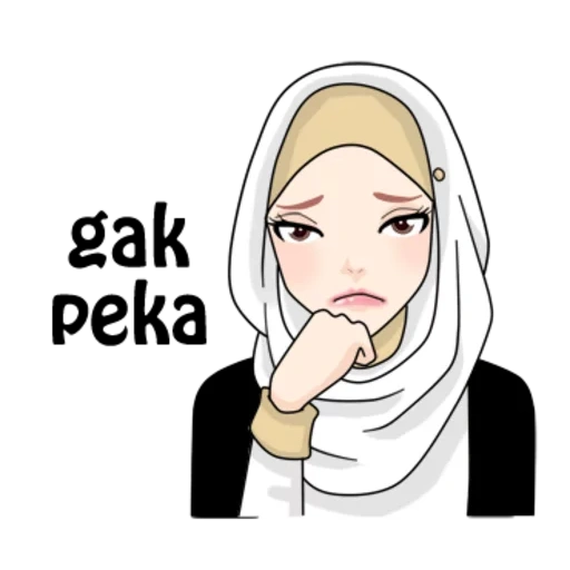 dessin animé de hijab, fille hijab, émoticônes islamiques, watsap musulman, prière islam smiley arabfunny