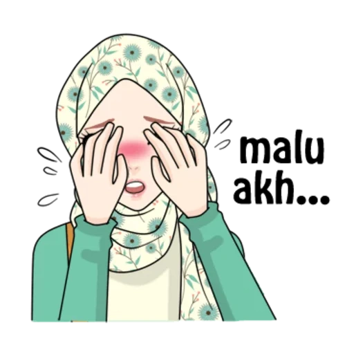 mujer joven, anime hijab, dibujos animados de hijab, hijab musulmán, watsap musulmán