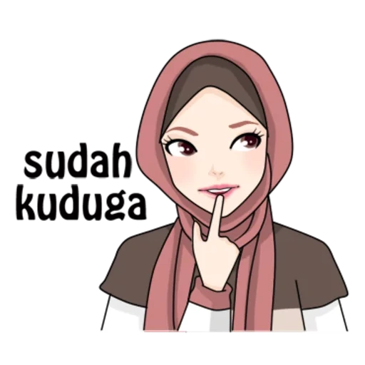 hijab, gadis, hijab cartoon, watsap muslim, hidung ekspresi mata biru