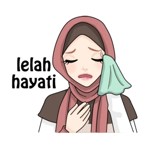 young woman, hijab cartoon, muslim watsap, muslim hijab, emoji hijabe with blue eyes