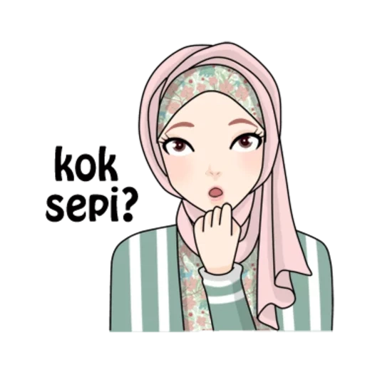 mujer joven, hijabers, maquillaje hijab, dibujos animados de hijab, chica musulmana