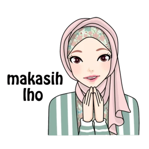 hijab, mujer joven, wanita hijab, dibujos animados de hijab