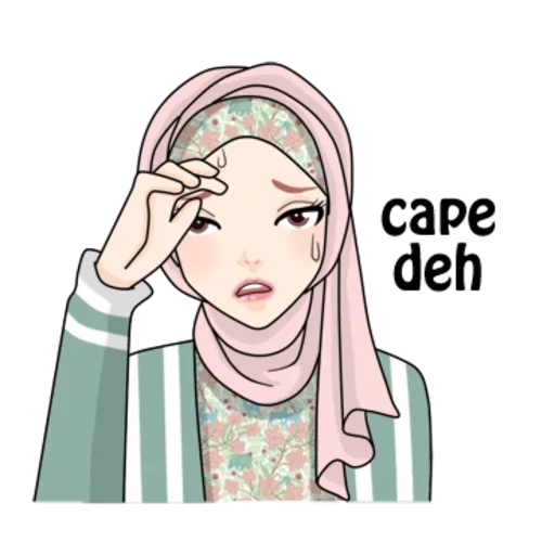 hijab, mujer joven, dibujos animados de hijab, hijab musulmán, watsap musulmán