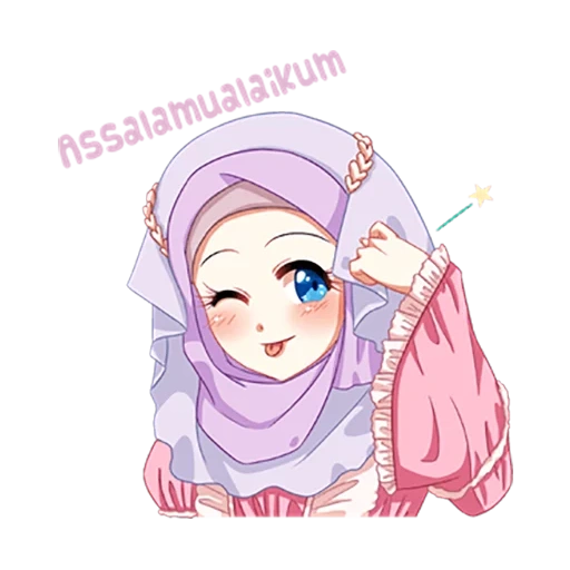 lenço de cabeça, animação de capa, muçulmanos, garota de capa, garota de anime