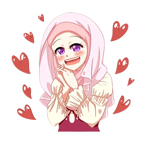 das kopftuch, the girl, anime hijab, anime muslimische frauen, anime mädchen hijab