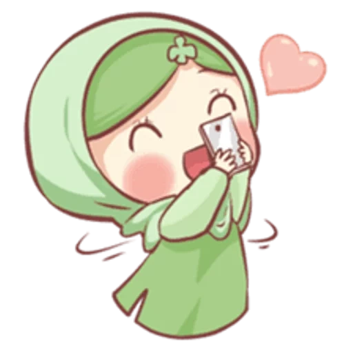 chibi, young woman, muslim