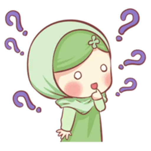 chibi, clipart, karakter, muslim