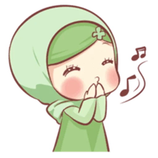 chibi, young woman, characters, muslim