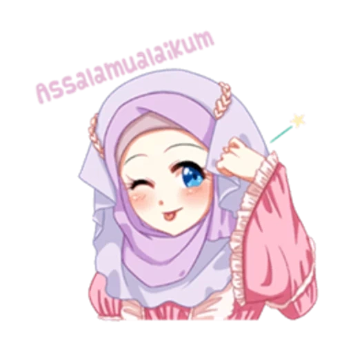 hijabe, wanita muda, anime hijab, muslim, hijabe gadis anime