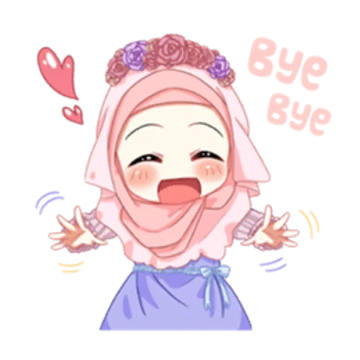 anime, hijabe, young woman, anime hijabe, anime muslim