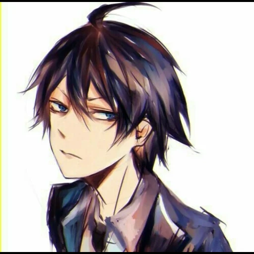 anime de las artes, chicos de anime, personajes de anime, el chico con cabello negro, amigo de anime con cambio negro