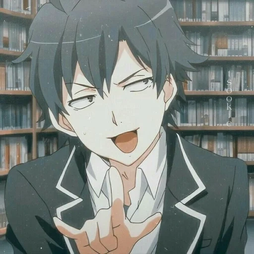 menino anime, animação oregairu, oito lados do vale, animação de oito lados de hikigaya