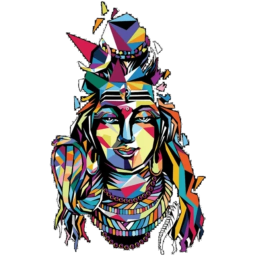 shiva art, art vector, painting art, psychedelic girl
