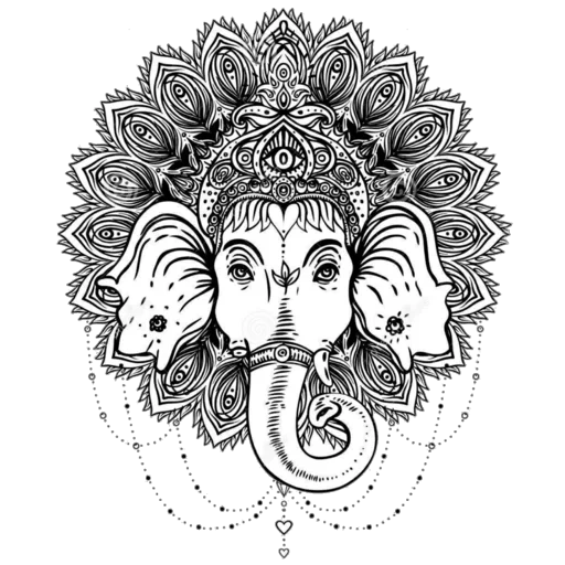 ganesa, tattoo ganesha, maihendi sri ganesa, elephant ganesa datura, indian elephant ganesha tattoo