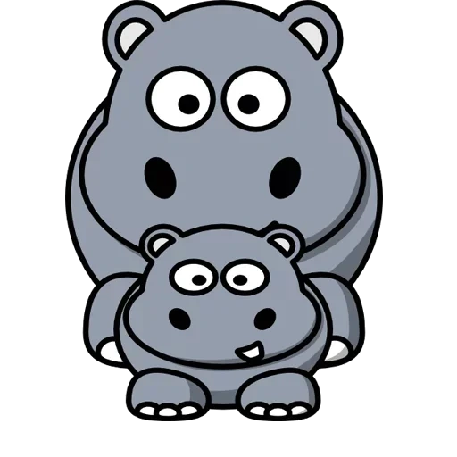 hippos, hippo, lovely hippopotamus, hippo pattern, white hippopotamus cartoon