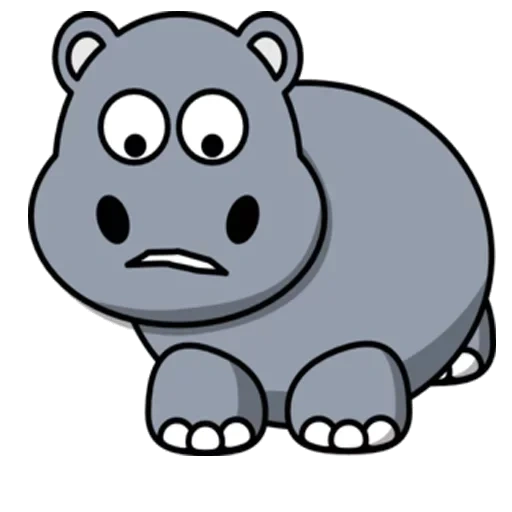hipopótamo, hipopótamo, dibujar figuras, animal hipopótamos, hipopótamo de dibujos animados
